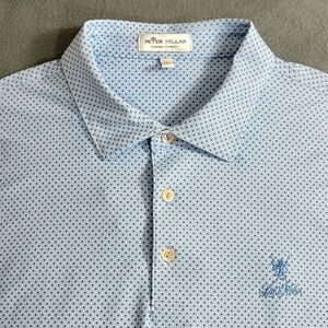 Peter Millar Summer Comfort Polo Shirt Mens Large Blue Lake Nona Golf Club